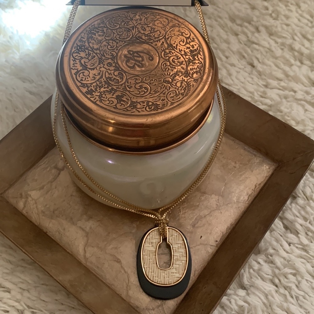 Black Woven Pendant Necklace